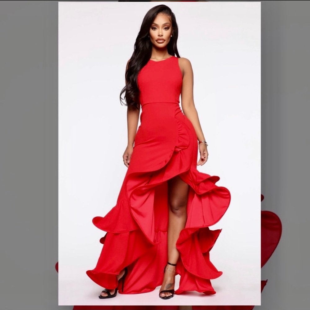 SHOWSTOPPER!!! Red Formal Gown Maxi Dress